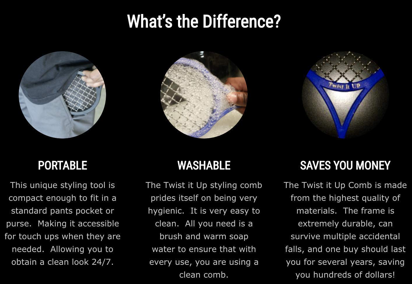 Twist it comb, to curl hair, twist hair, weave hair and dreadlocks, for barber and personal use, super easy to clean (Green)