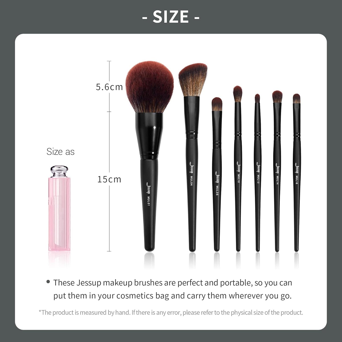Vegan Makeup Brush Set - 16pcs Premium Synthetic Eye Brushes for Blending, Eyeliner & Concealer