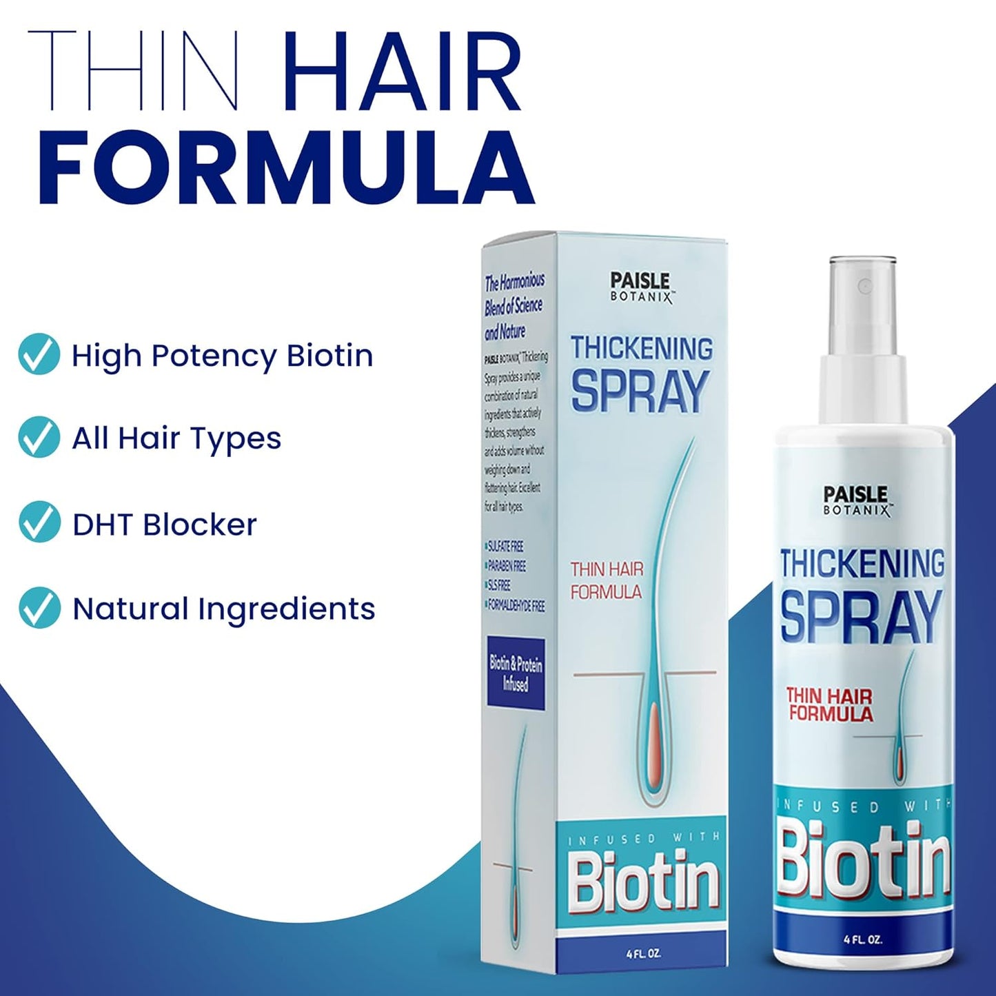 Biotin Hair Thickening Serum - DHT Blocker for Volume & Hair Growth