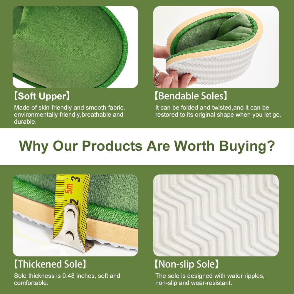 Non-Slip Disposable Slippers - 2-6 Pairs, Washable Velvet Closed Toe for Guests, Hotel & Spa