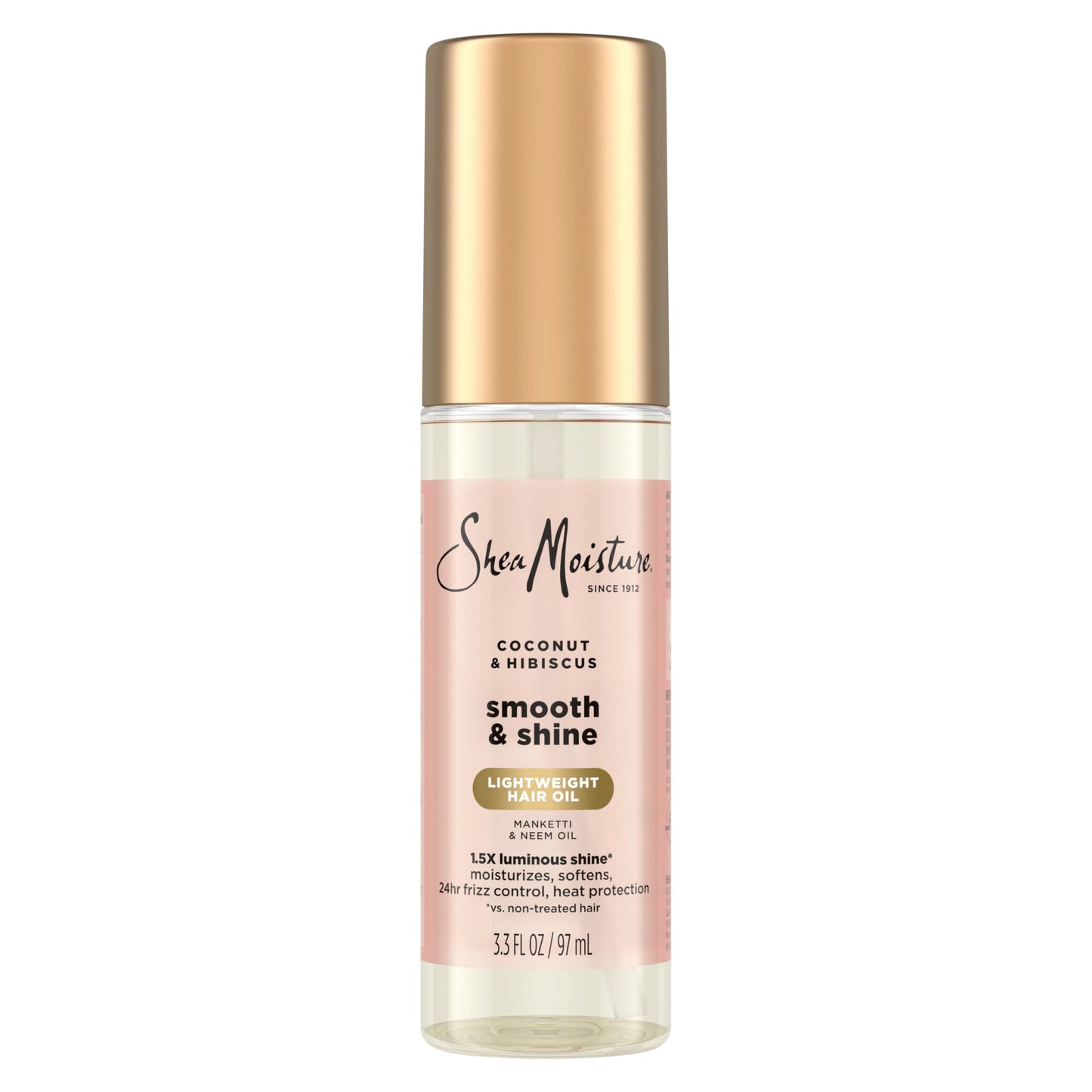 SheaMoisture Coconut & Hibiscus Smooth & Shine Oil Coconut & Hibiscus Softens and Hydrates Hair With Manketti and Coconut Oil For a Lightweight Texture 3.3fl oz