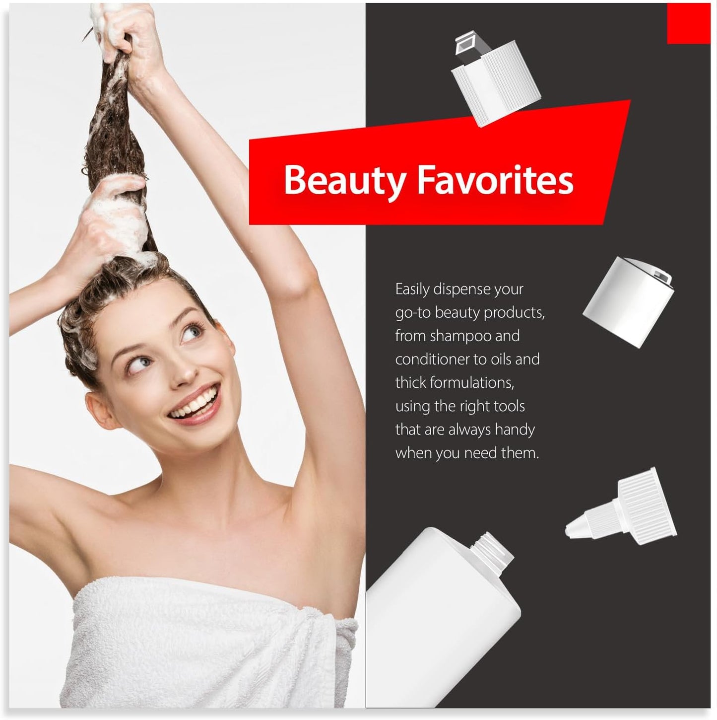 33.8oz HDPE Plastic Bottles 3-Pack with 9 Versatile Caps - BPA-Free, Food Safe for Shampoo, Condiments & More