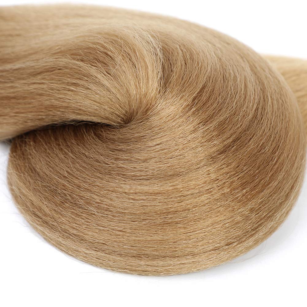 27" Honey Blonde Pre-Stretched Braiding Hair - 26 Inch, 8 Packs, Soft Yaki Extensions