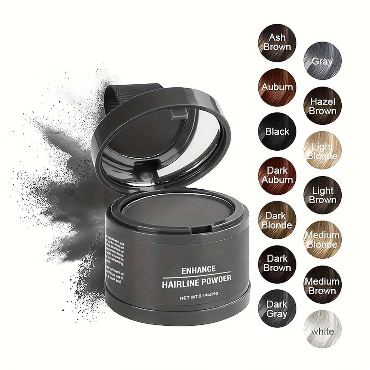 Maycheer Hairline Powder for Women, 14 Color Maycheer Magic Root Cover Up, Maycheer Hair Shadow, Maycheer Hair Rich Shading Powder, May Cheer Hair Rich, Transparent Root Cover (03 Black)