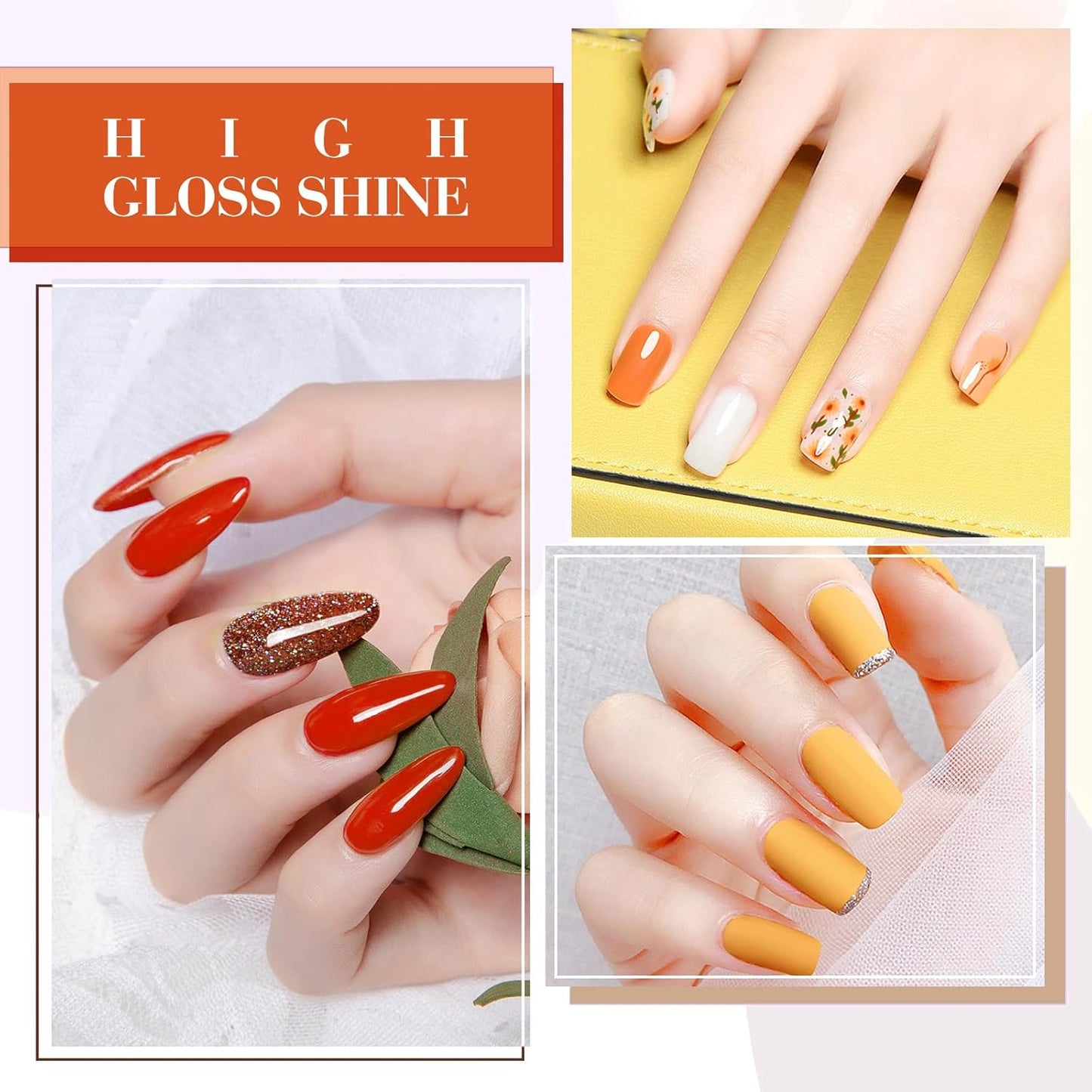 Jelly Nude Pink Gel Nail Polish Set - 6 Pcs Soak Off LED Gel Manicure Kit
