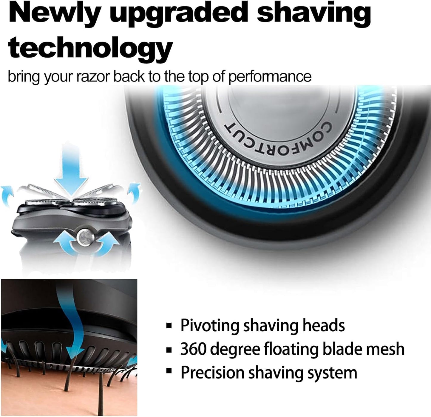 Philips Norelco Series 5000 Shaver Replacement Heads - 6-Pack Rotary Blades for Fast, Smooth Shaving