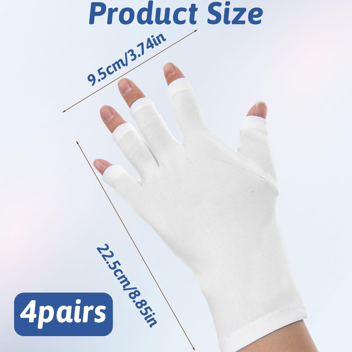 8 Pairs Fingerless Cotton Gloves for Women White Moisturizing Gloves for Sleeping Overnight Thin Moisturizer Glove for Men Women
