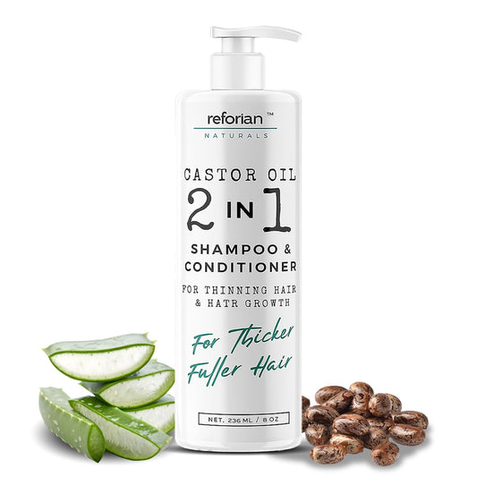 Castor Oil Shampoo & Conditioner 2-in-1 | Sulfate-Free for Thinning & Color-Treated Hair | 8oz