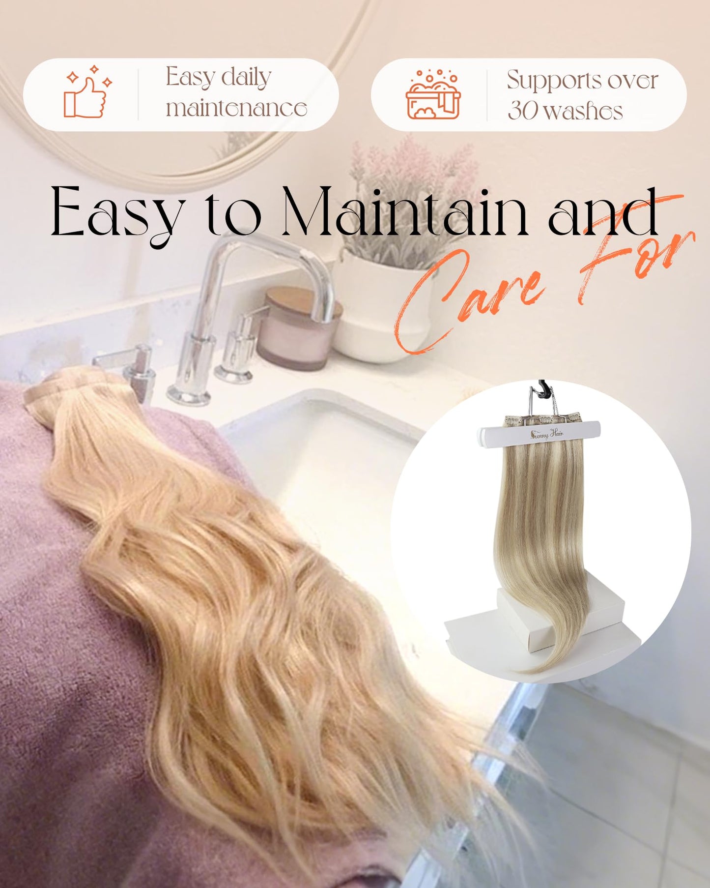 Sunny Hair Clip in Hair Extensions Straight Human Hair Clip in Extensions Remy Clip in Hair Extensions Real Human Hair Extensions Clip ins Golden Blonde Highlights Light Blonde 18inch
