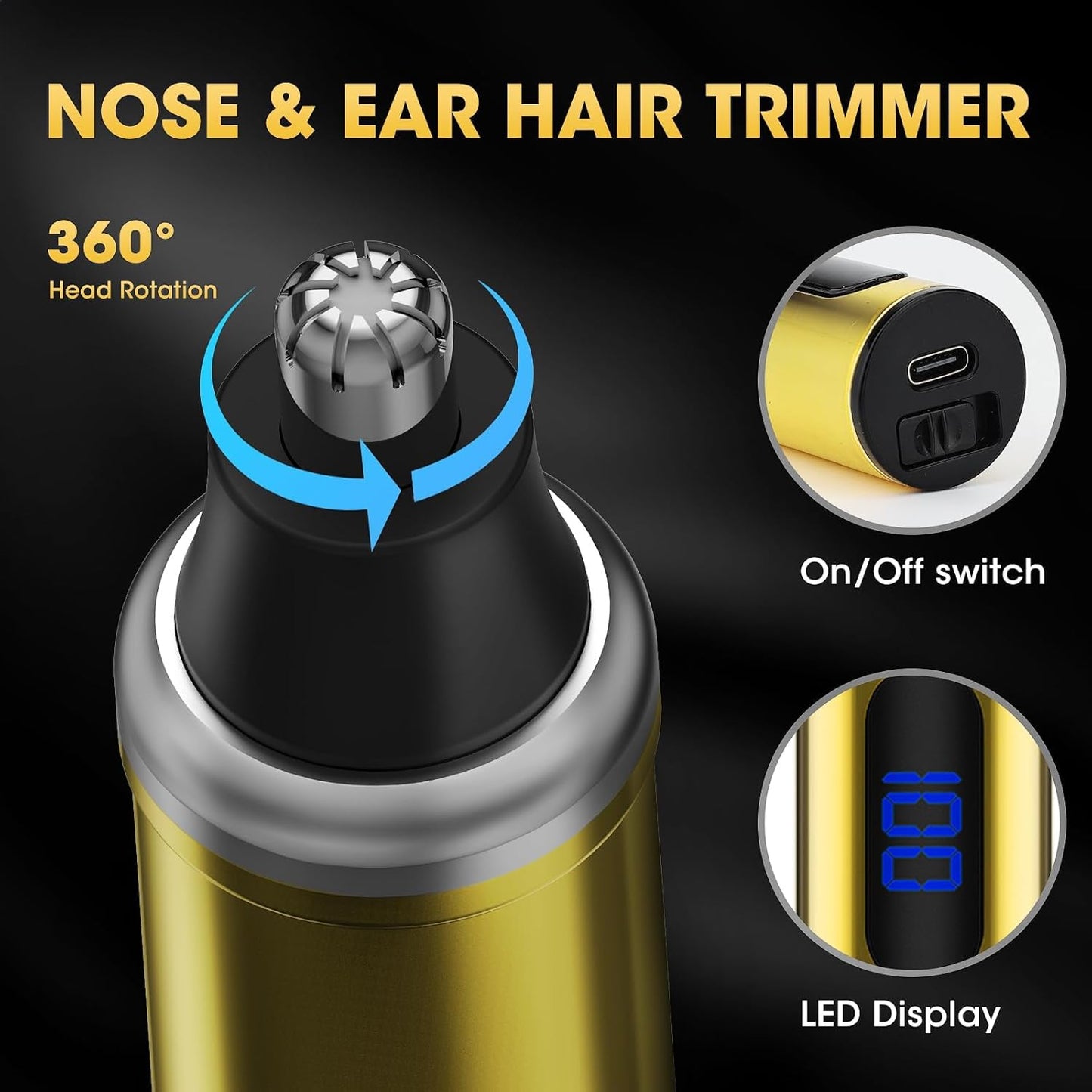Powerful Foil Bald Shaver for Men - Cordless Electric Razor & Beard Trimmer with LED Display