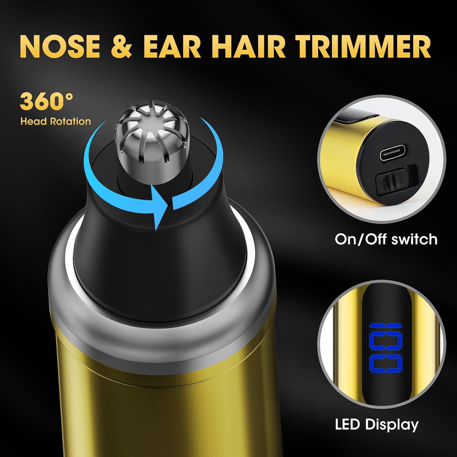 Powerful Foil Bald Shaver for Men - Cordless Electric Razor & Beard Trimmer with LED Display