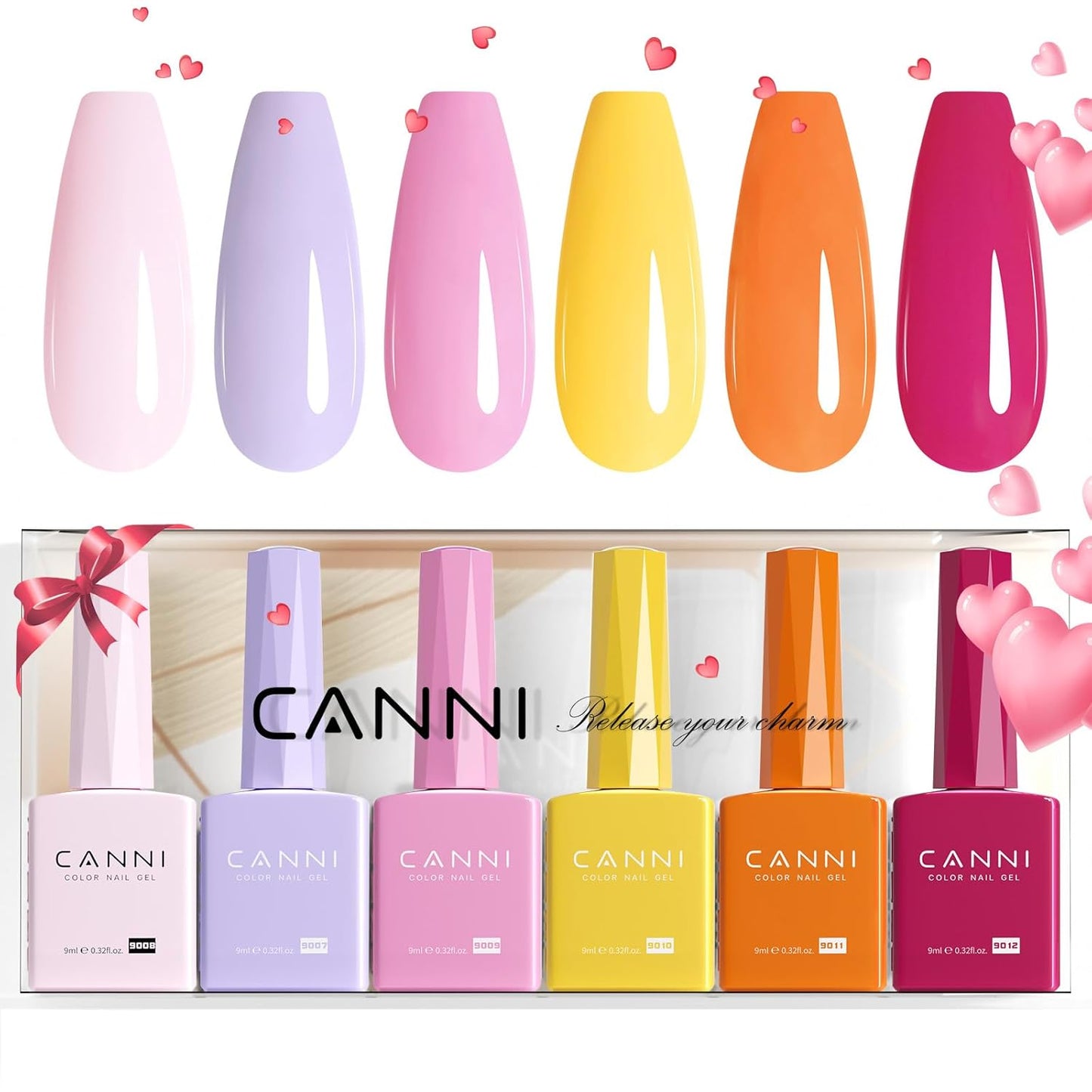 Jelly Nude Pink Gel Nail Polish Set - 6 Pcs Soak Off LED Gel Manicure Kit