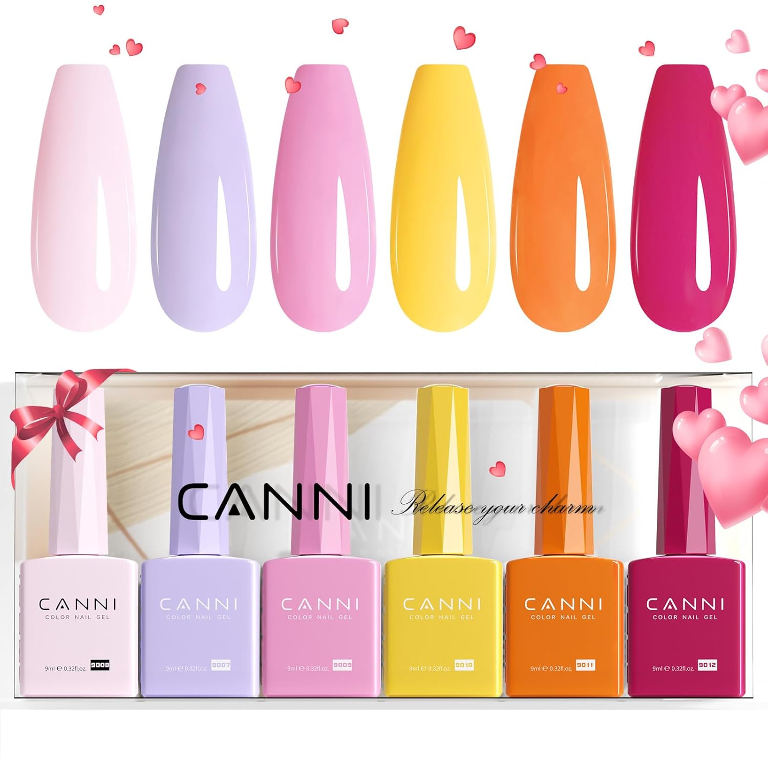 Jelly Nude Pink Gel Nail Polish Set - 6 Pcs Soak Off LED Gel Manicure Kit