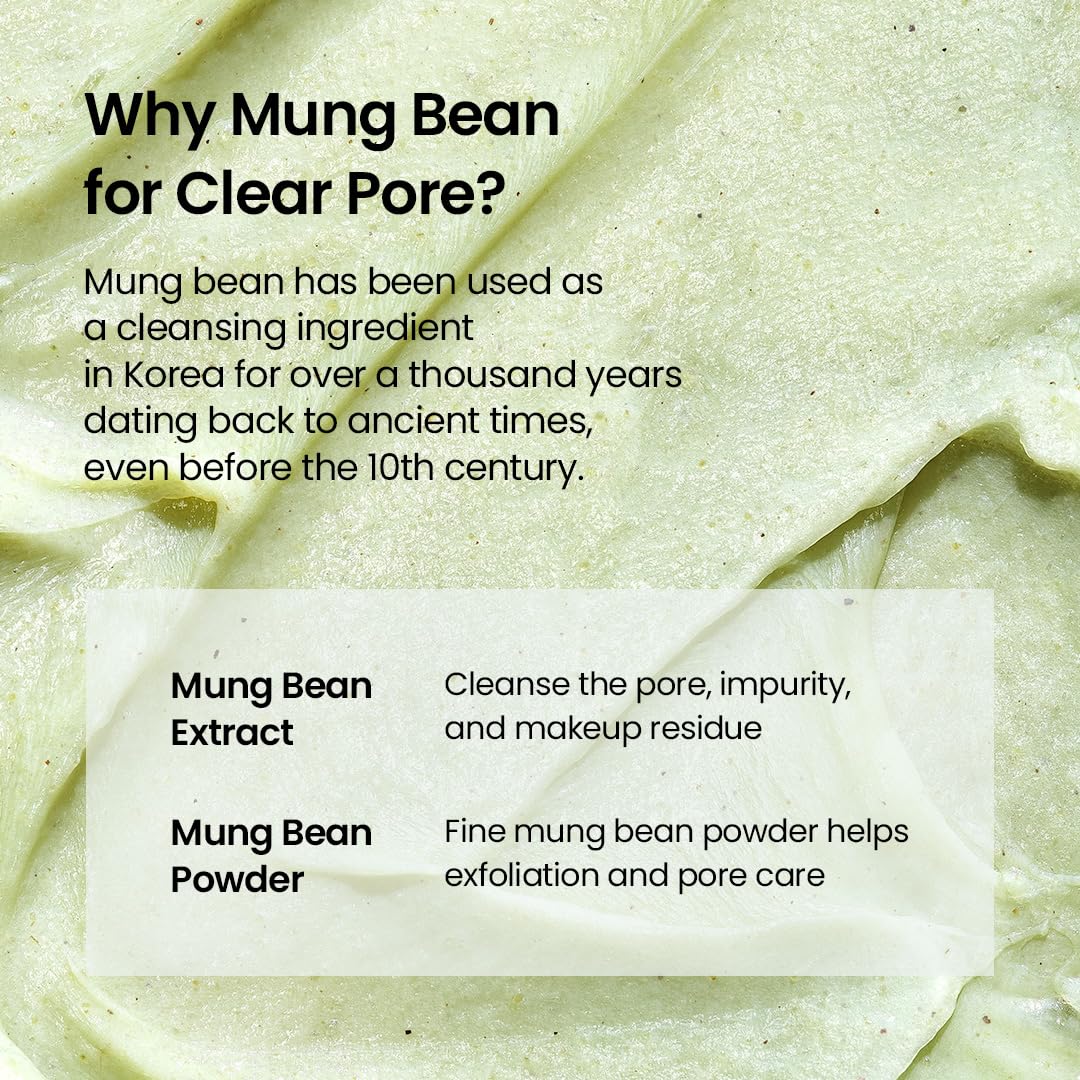 beplain Mung Bean pH-Balanced Cleansing Foam (5.4fl.oz/160ml) | Fragrance-Free | Non-Comedogenic Tested | Deep Pore Facial Cleanser | Suitable for Sensitive Skin | Face Mask Cleanser | Korean Skincare