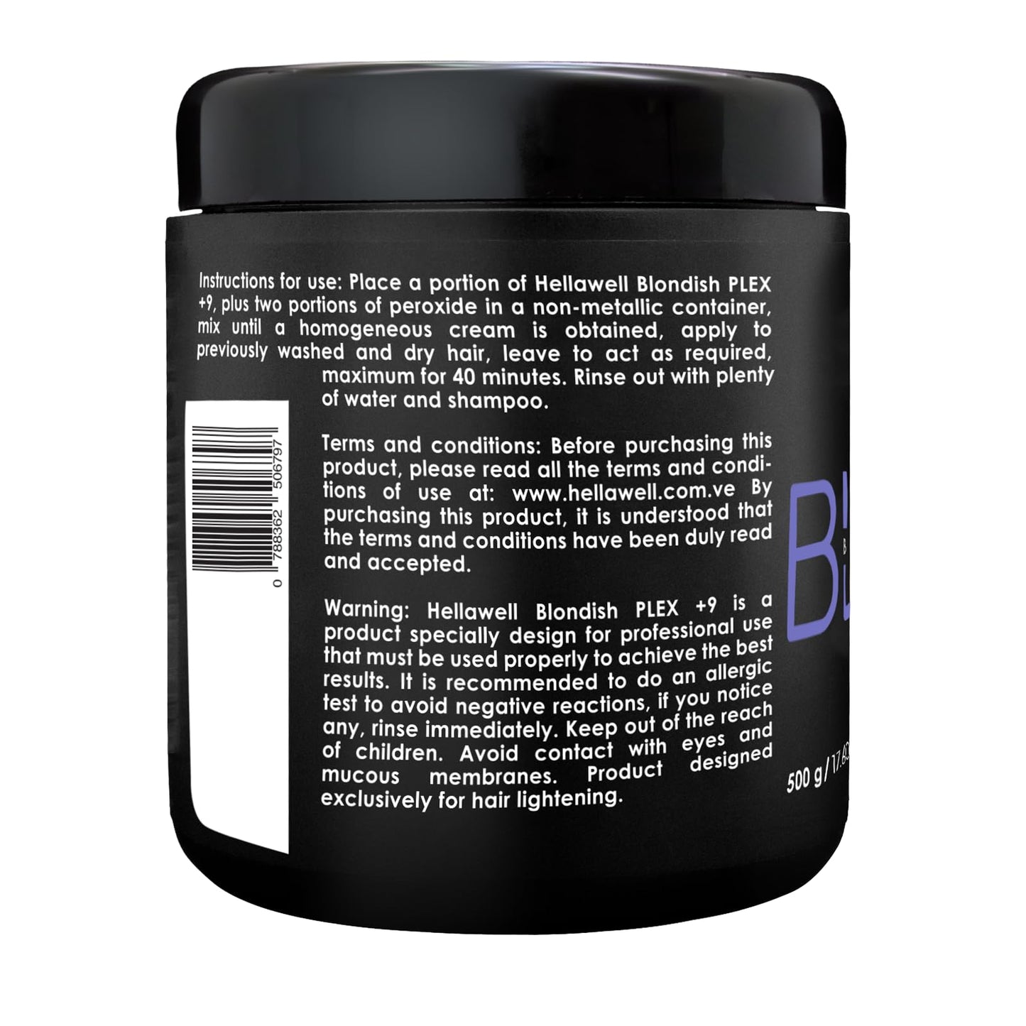 Hellawell Professionals BLONDISH PLEX + 9 | Hair Bleaching Powder | Plex Hair Bleach | Highlights | Hair Lightener | Plex | Lightens more than 9 Tones | 500gr | 17.6oz