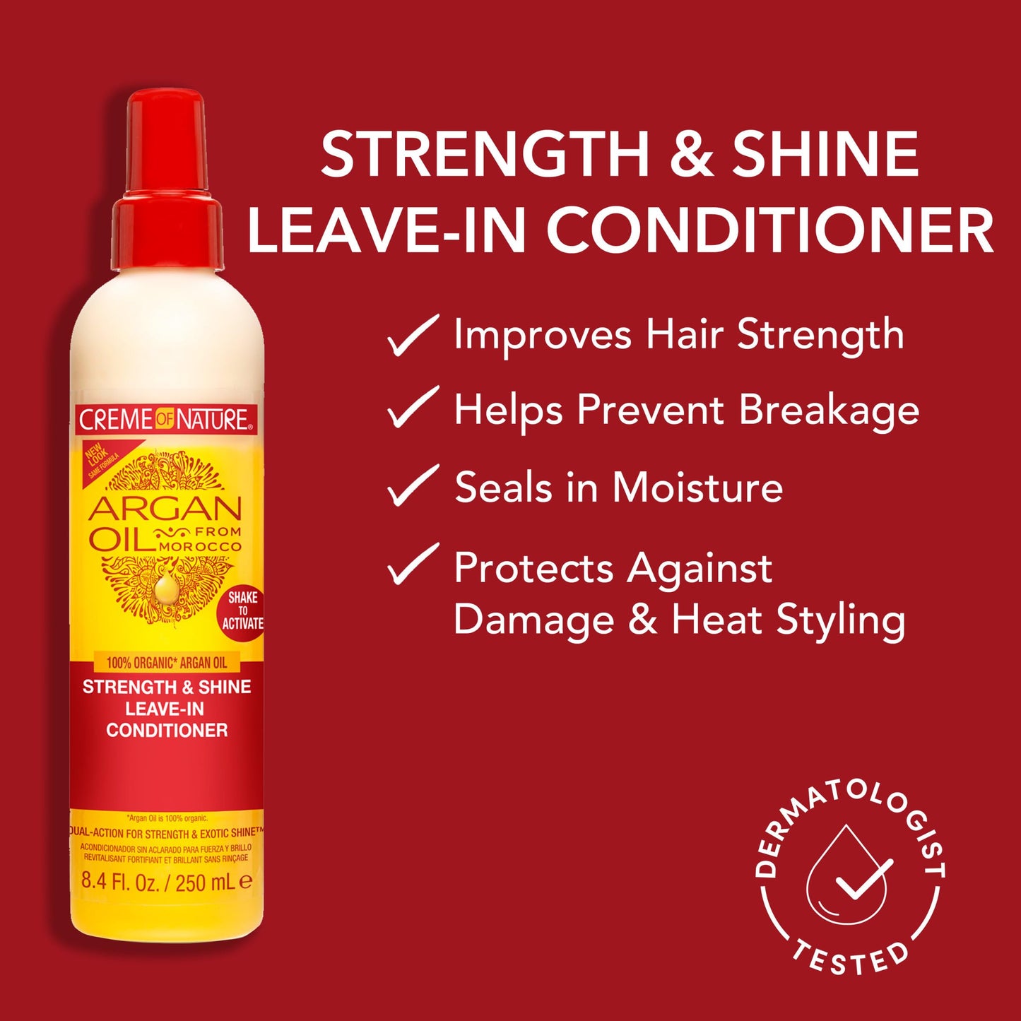 Creme of Nature, Argan Oil Leave In Conditioner, Detangling and Conditioning Formula for Normal Hair 8.45 Fl Oz
