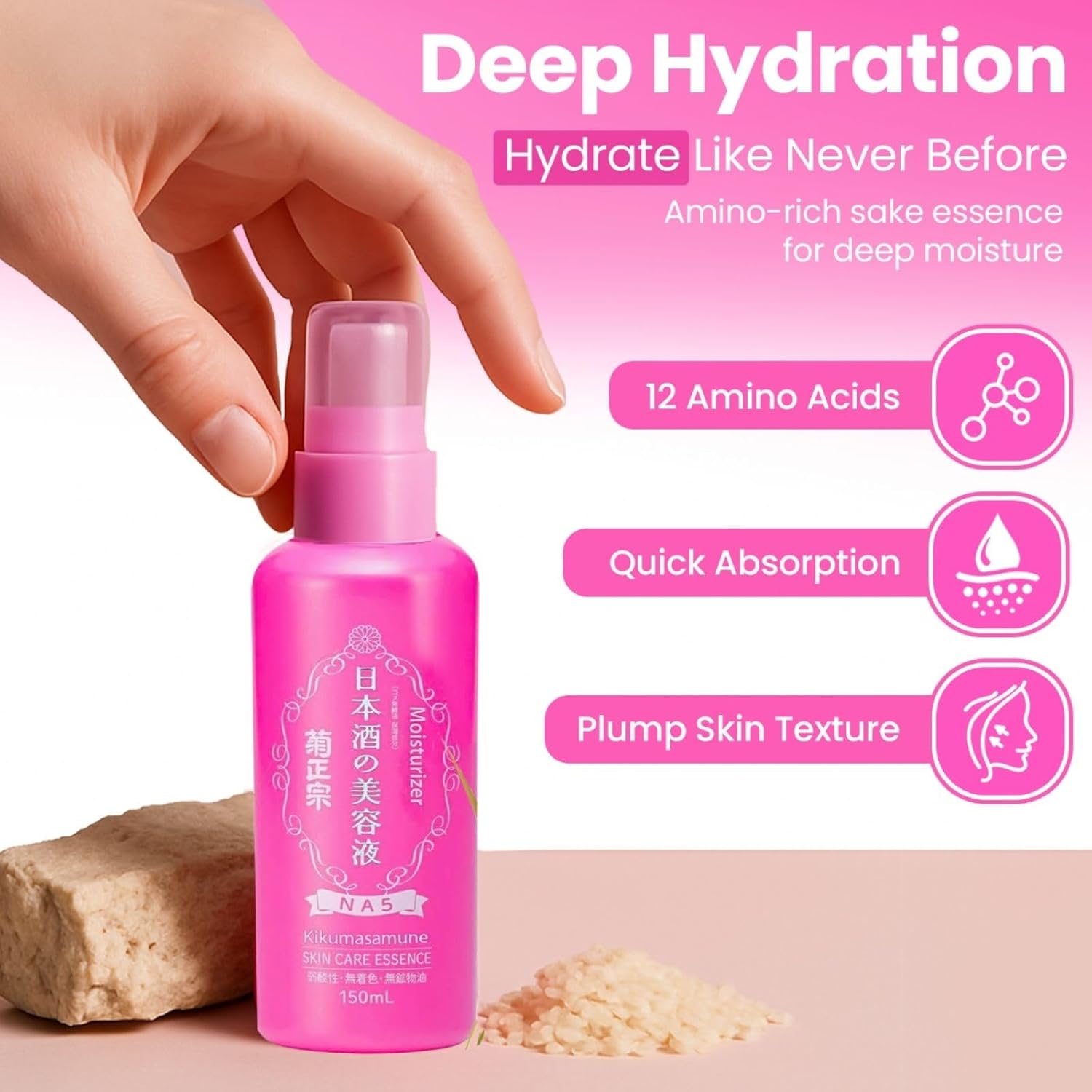 Kikumasamune 2-in-1 Face Toner & Body Lotion - Japanese Skincare with Fermented Rice, Sake, Ceramides & Amino Acids, 16.9 Fl Oz