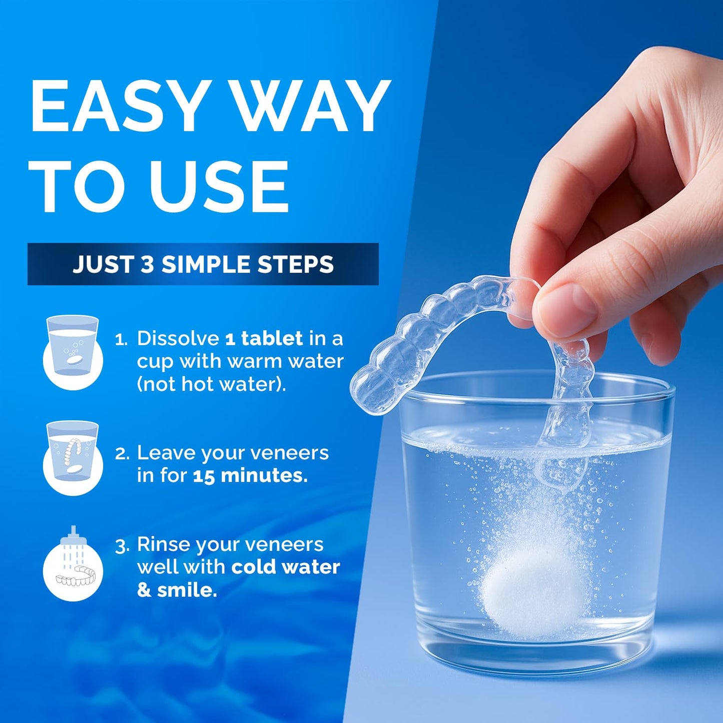 Retainer Cleaner Tablets for Invisalign FSA HSA Approved for Ultrasonic Cleaners -120 Denture Cleaning Tablets for Aligners, Night Guard, Mouth Guard - Denture Cleaner Tablets 4-Month Supply