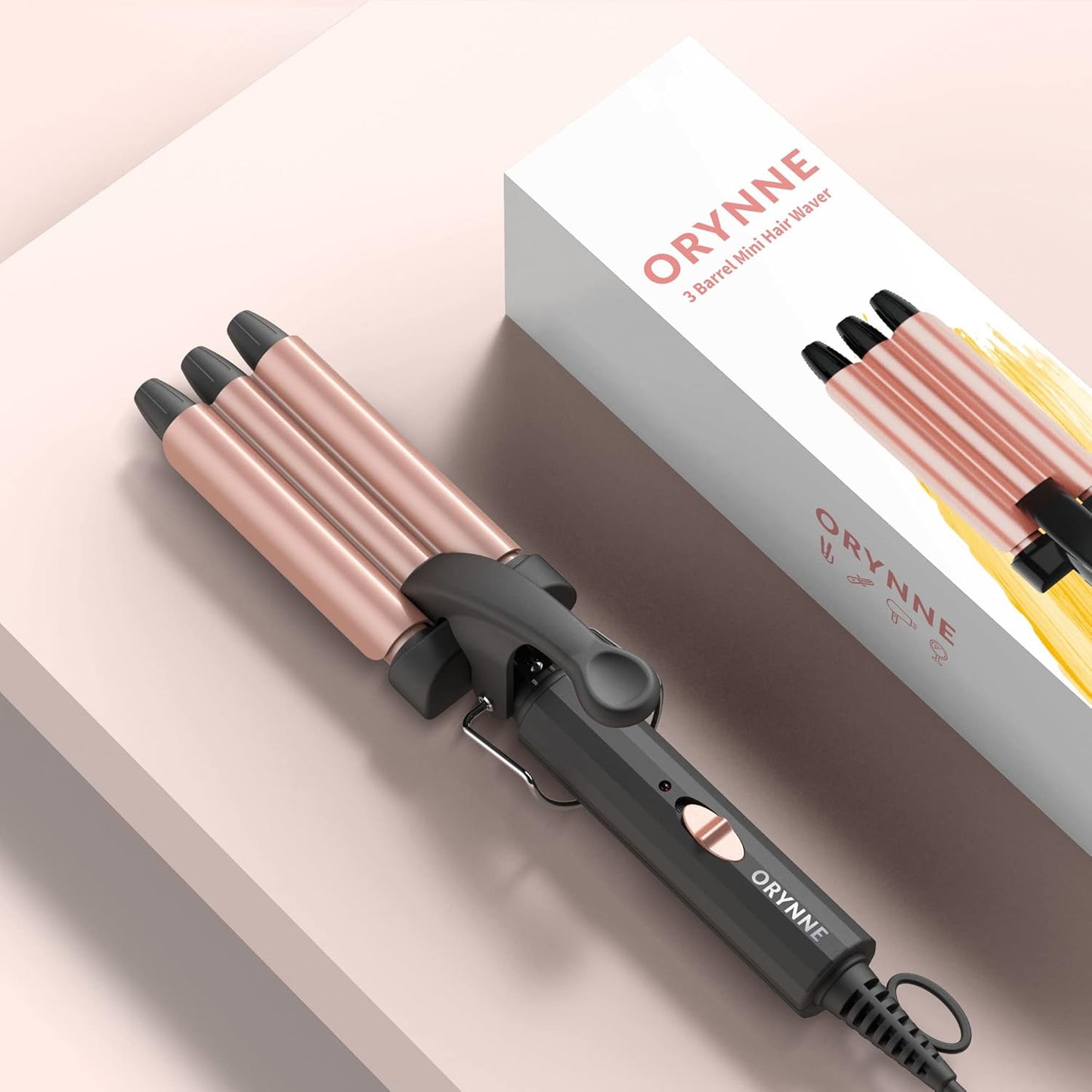 1/2 Inch Mini Crimper Hair Tool for Short Hair - 3 Barrel Curling Iron for Beach Waves