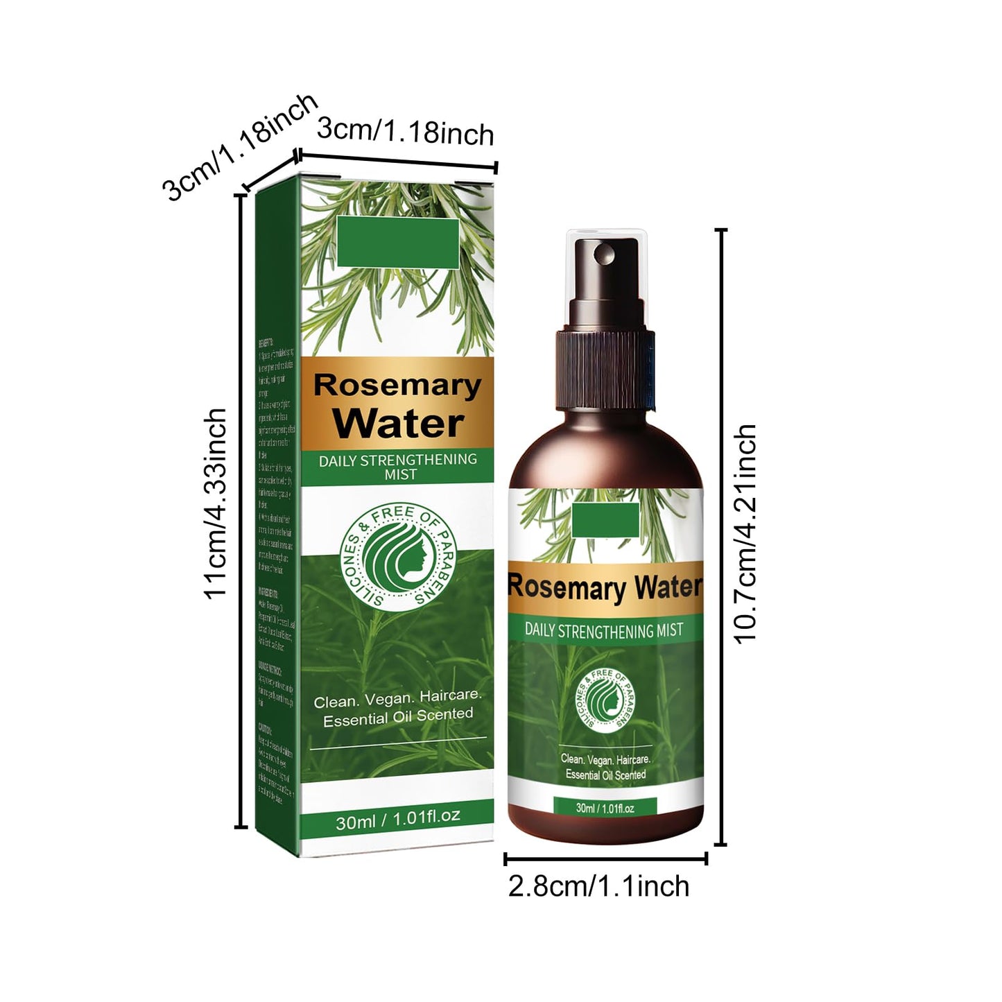 Generic Rosemary Oil Spray, Minty, Green, Unisex Adult, Rosemary Mint Thickening Spray for Thicker Hair, Hair Oils for Hair Growth (1PCS)