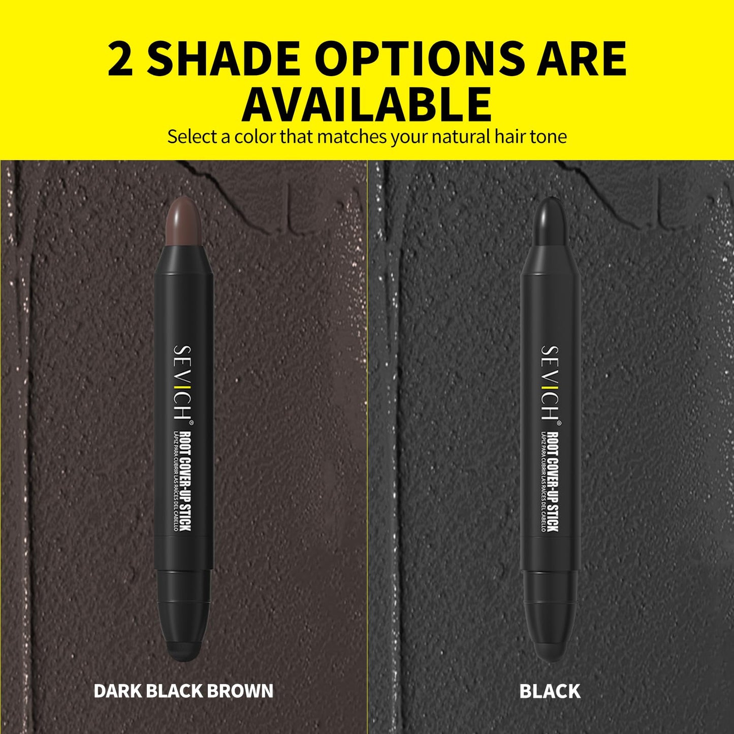 Sevich Root Cover Up Stick - Instant Grey Hair Coverage Touch Up, Root Touch Up Hair Color, Natural Concealer for Hairline, Roots & Sides for Women & Men, Plant-based,48H Makeup Lasting,Dark Brown