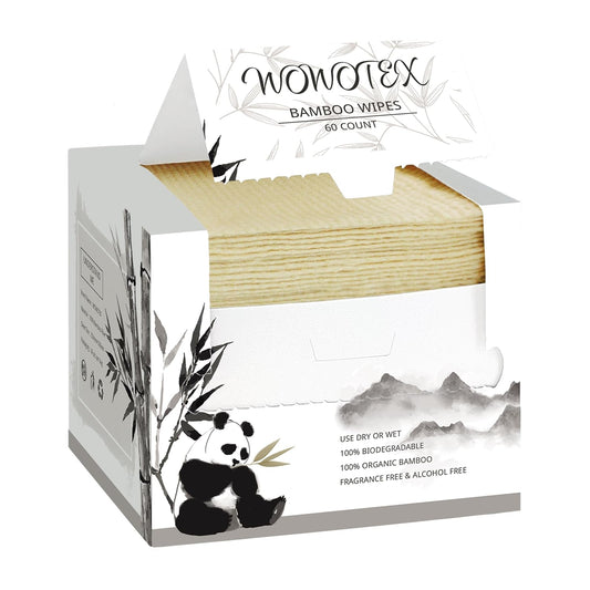 Biodegradable Bamboo Rayon Face Towels - Extra Thick, 120 Count for Sensitive Skin & Makeup Removal