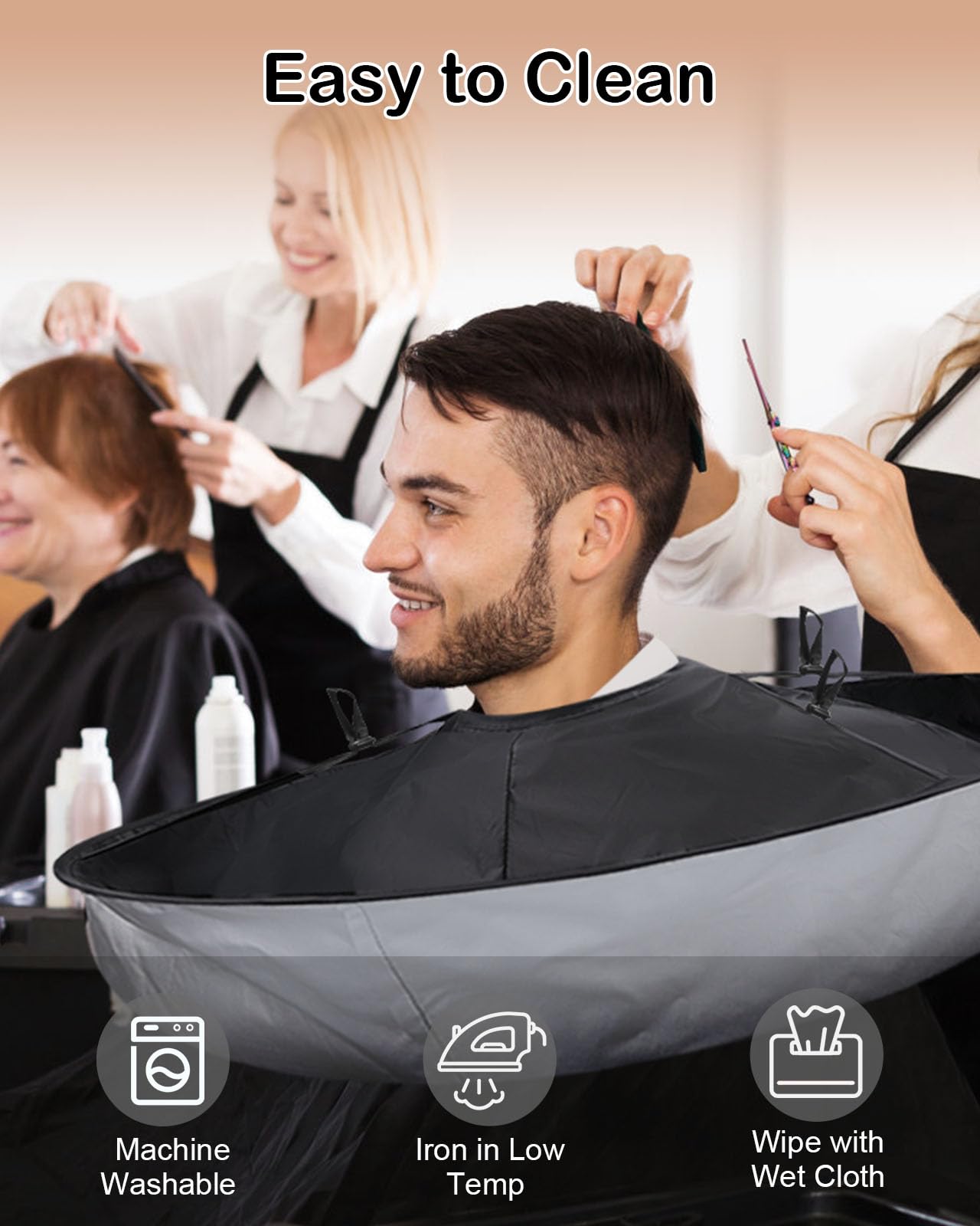 Lictin Hair Cloak - Black Waterproof Foldable Barber Cape Apron