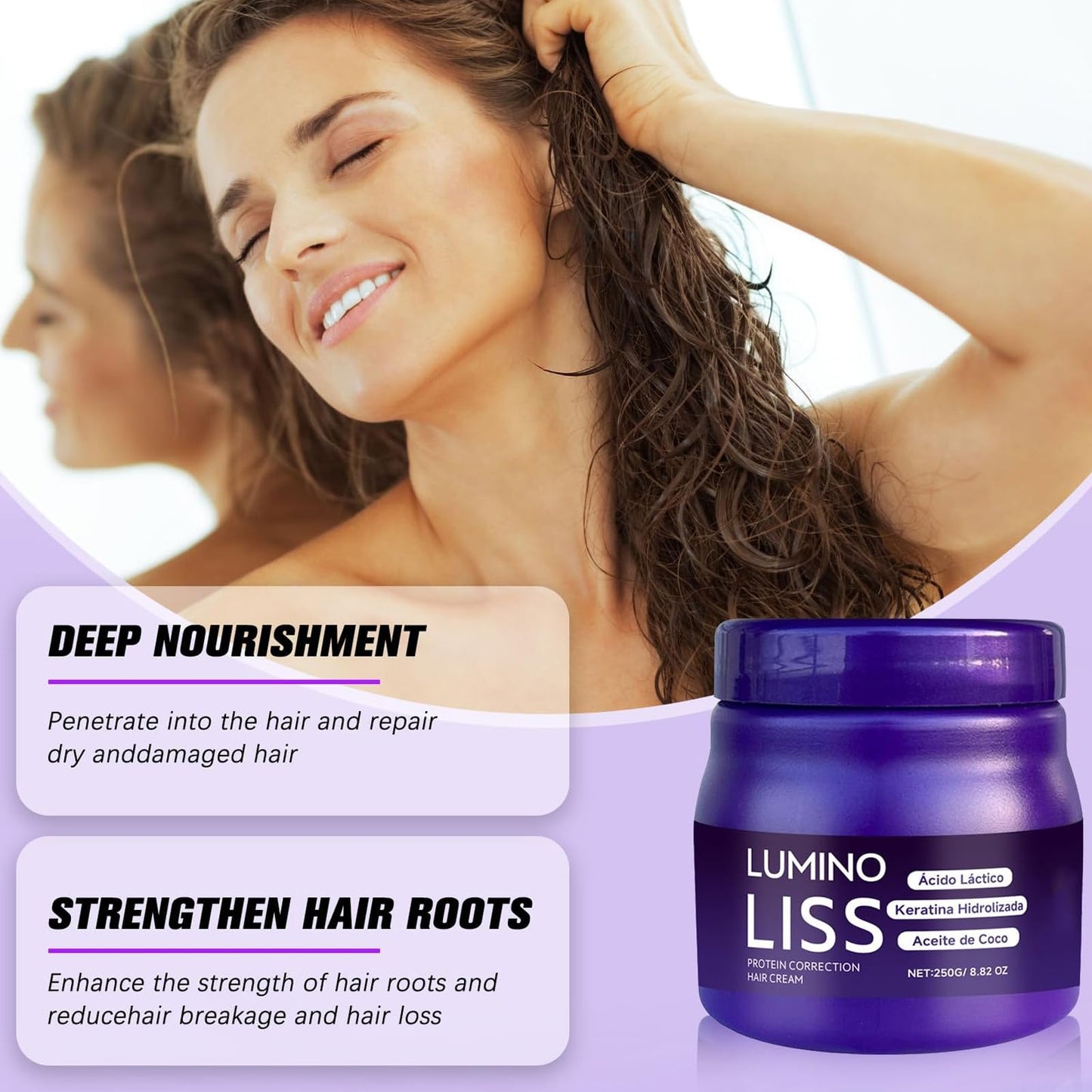 Lumino Liss Alisado, Alisado para Cabello Sin Formol LuminoLiss, Sin Formol Lumino Liss, Hair Straightening Cream, Restores Hair Natural Silkiness, Frizz-Free, Silky Straight Hair