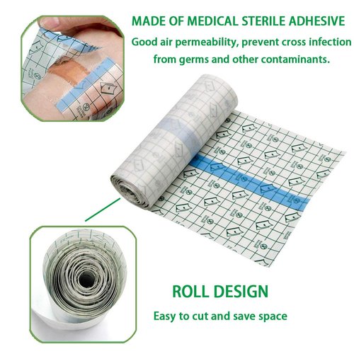 Tattoo Aftercare Bandage Roll 6" x 2 Yard - Waterproof Transparent Film for Tattoos Initial Healing and Skin Repair Adhesive Tattoo Supply Wrap