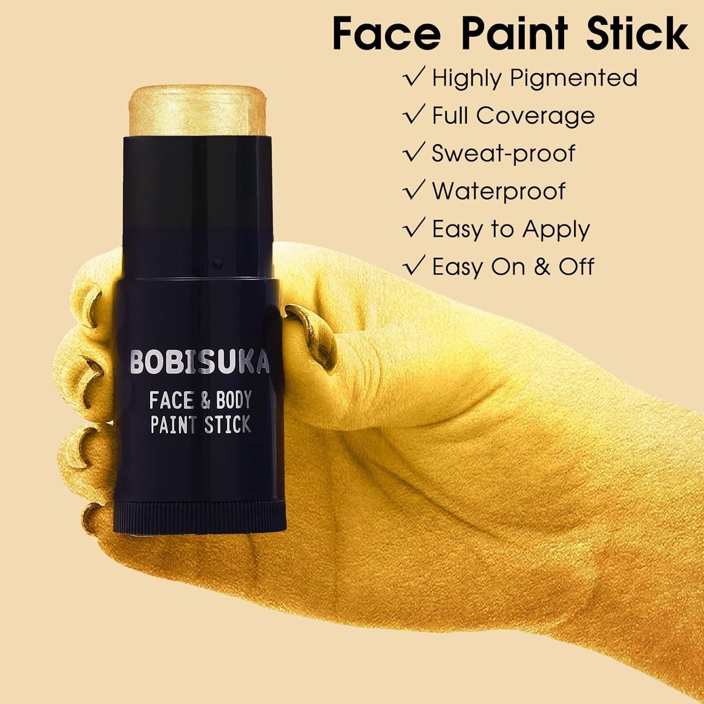 Red White Blue Face Paint Stick Kit - Eye Black for Football, Baseball & Halloween