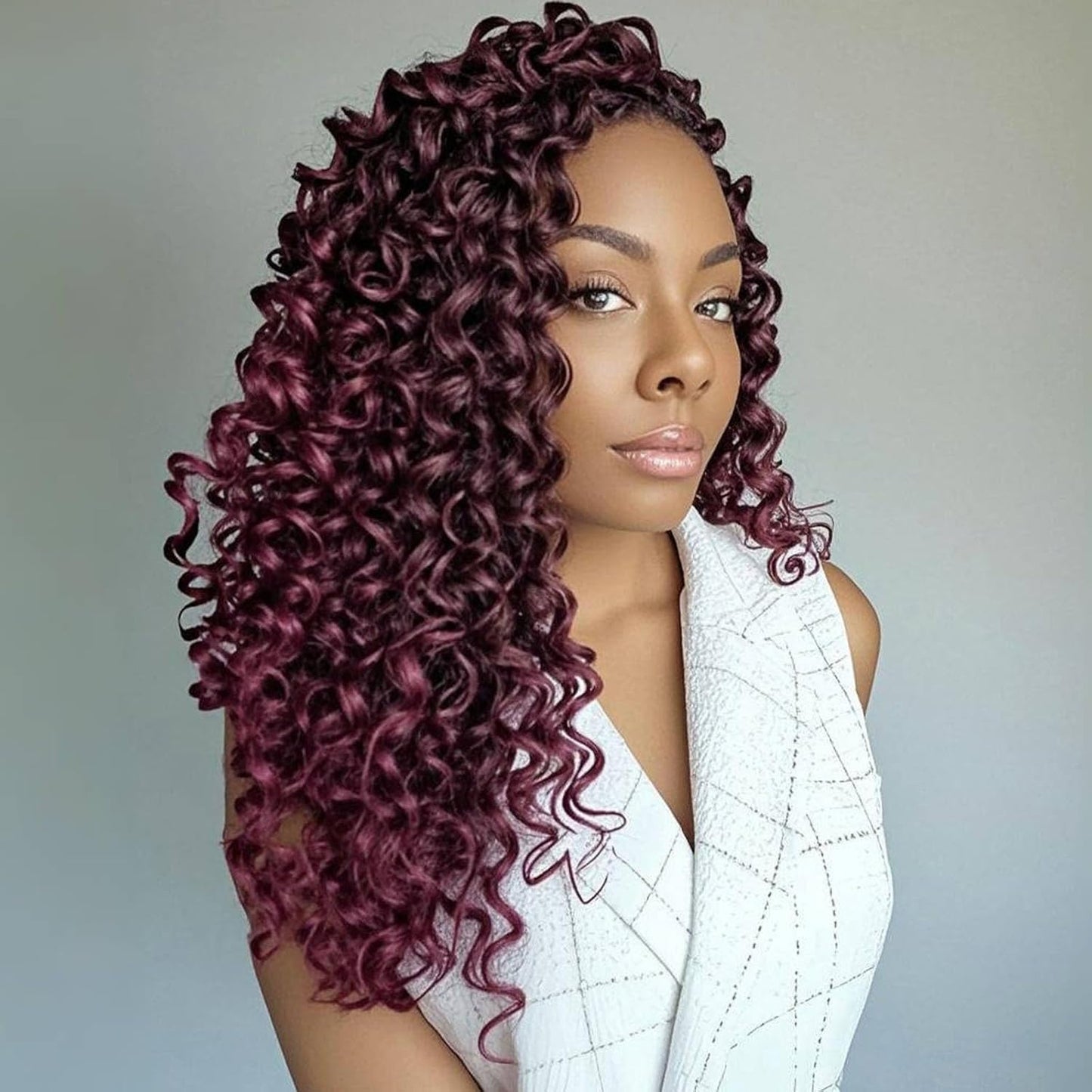 GoGo Curl Crochet Hair 10 Inch - 8 Packs Ombre Brown Water Wave Extensions for Black Women