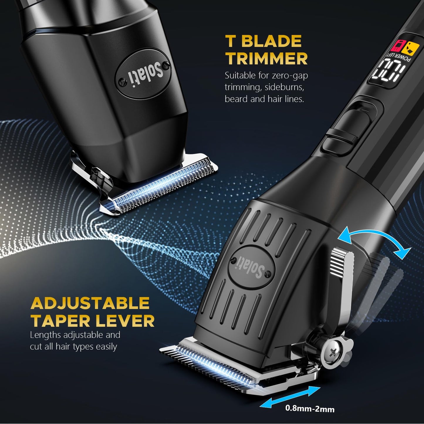 Professional Hair Clippers for Men Cordless Trimmers Kit with LED Display Beard Trimmer for Kid Cordless Beards Trimmer Haircut Grooming Kit Gift for Men Women Barber Kids (Black)
