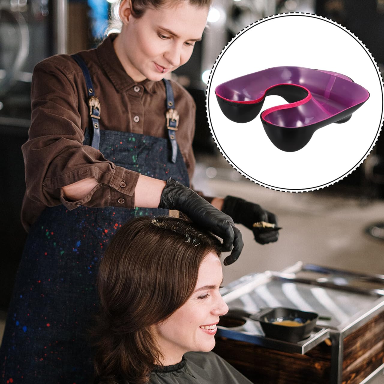 FRCOLOR 2Pcs Perm Neck Tray Salon Hairdressing Plastic Hair Coloring Shoulder Support Cover Shoulder Catcher Water Tray for Hair Styling Perming Salon & Home Use
