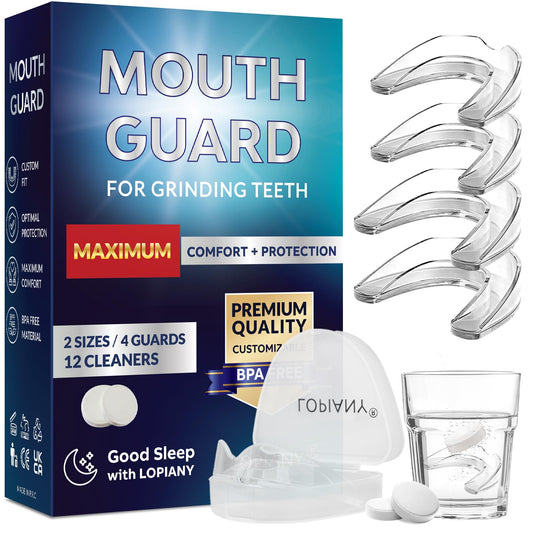 Mouth Guard for Grinding Teeth at Night, Night Guards for Teeth Grinding, Mouthguards for Grinding of Teeth, Mouth Guard for Sleeping with 12 Cleaning Tablets