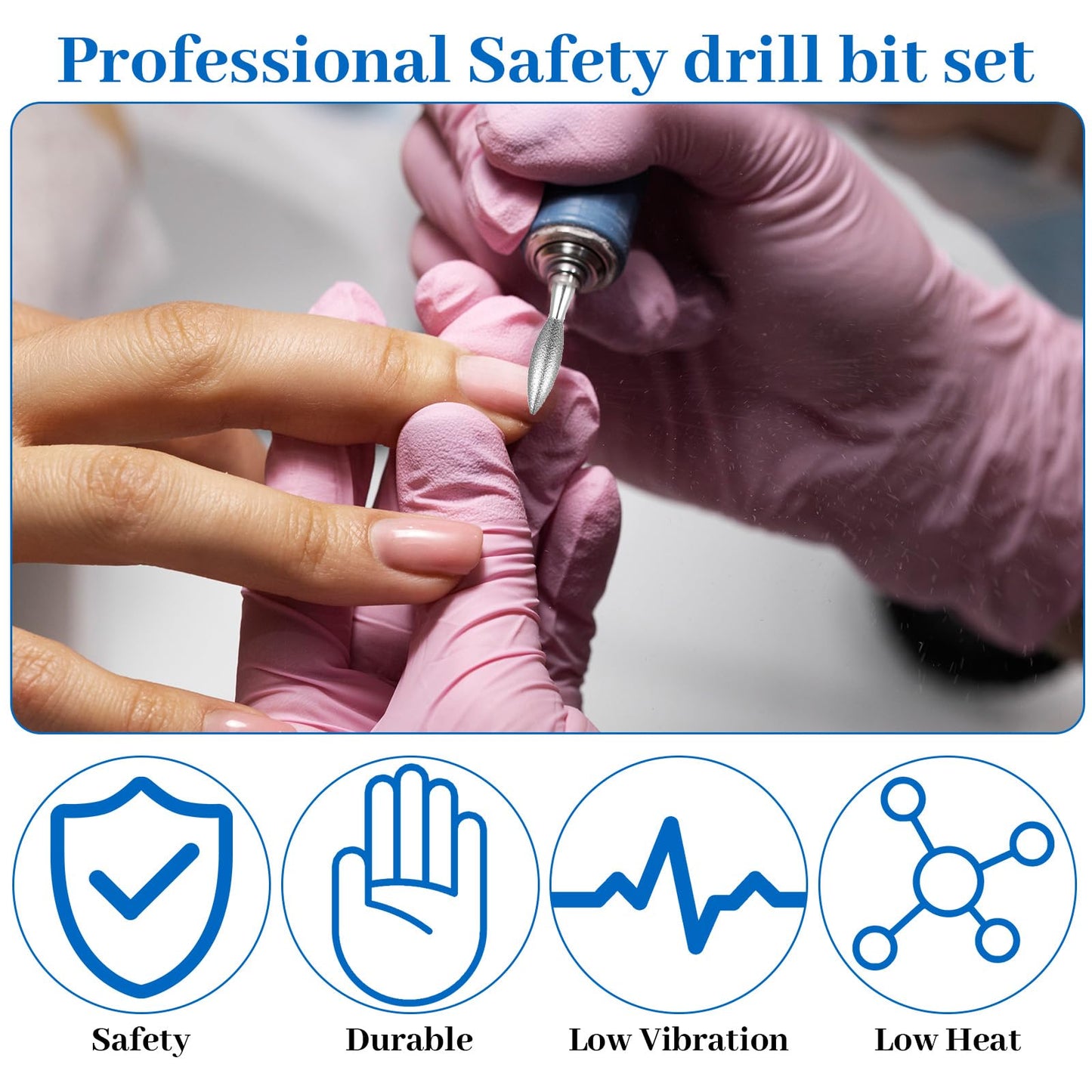 10 Pcs Nail Drill Bit Set,3/32 Inch Cuticle Bit for Nail Drill,Carbide Nails Bits for Manicure & Pedicure,Nails Drills Bits for Professional Electric Manicure Tools