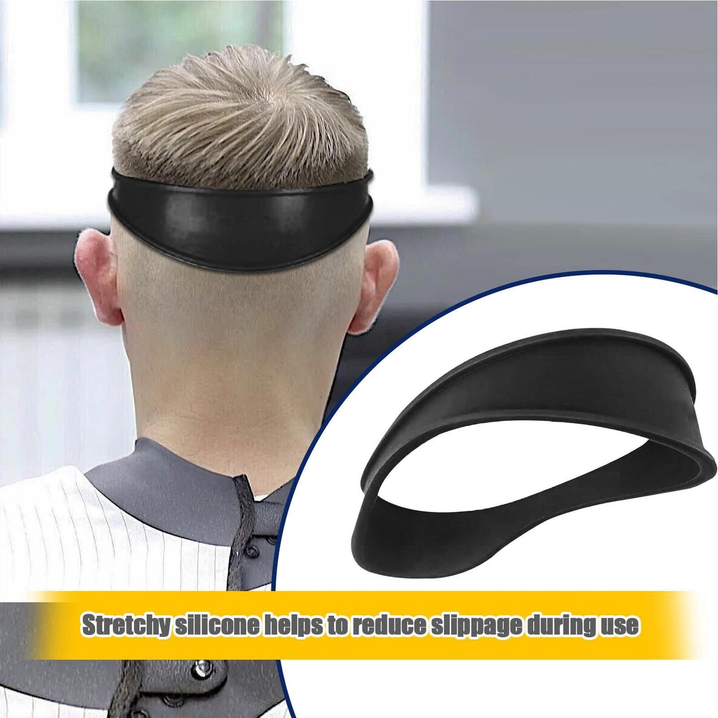 Bebeeco Neckline Shaving Template, Hair Cutting Guide Curved Neck Hair Shaving Template Soft Silicone Neckline Trimming Template for DIY Home Haircuts (Red)