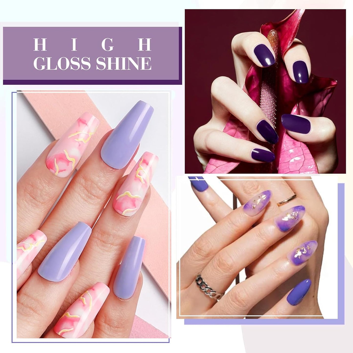 Jelly Nude Pink Gel Nail Polish Set - 6 Pcs Soak Off LED Gel Manicure Kit