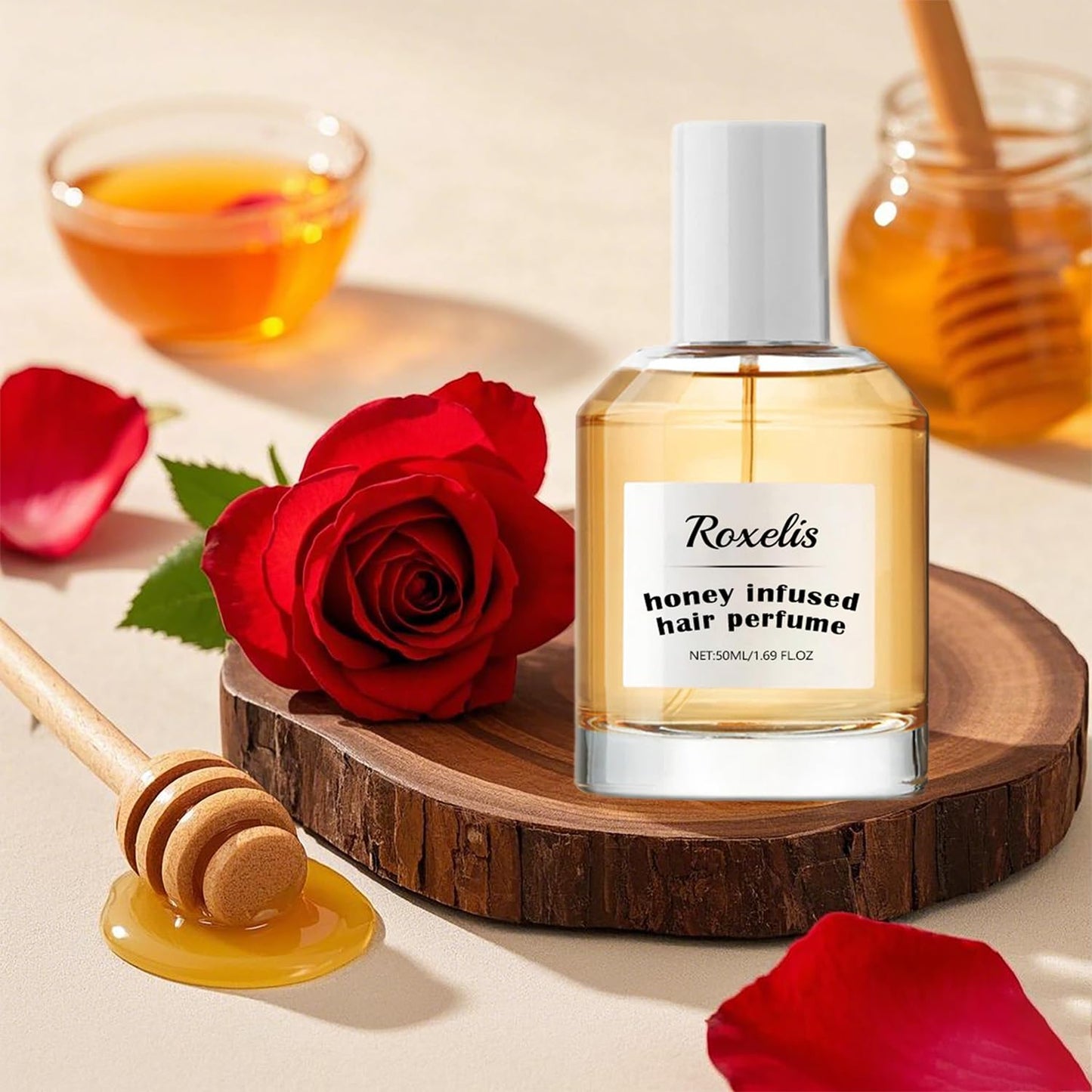 BYAYW Honey Infused Hair Perfume for Women, Delicate Honey Hair Perfume and Body Mist Spray, Nourishing and Hydrating Hair Shine Spray-A Warm and Sensual Fragrance With Sweet Floral Scent 50ML