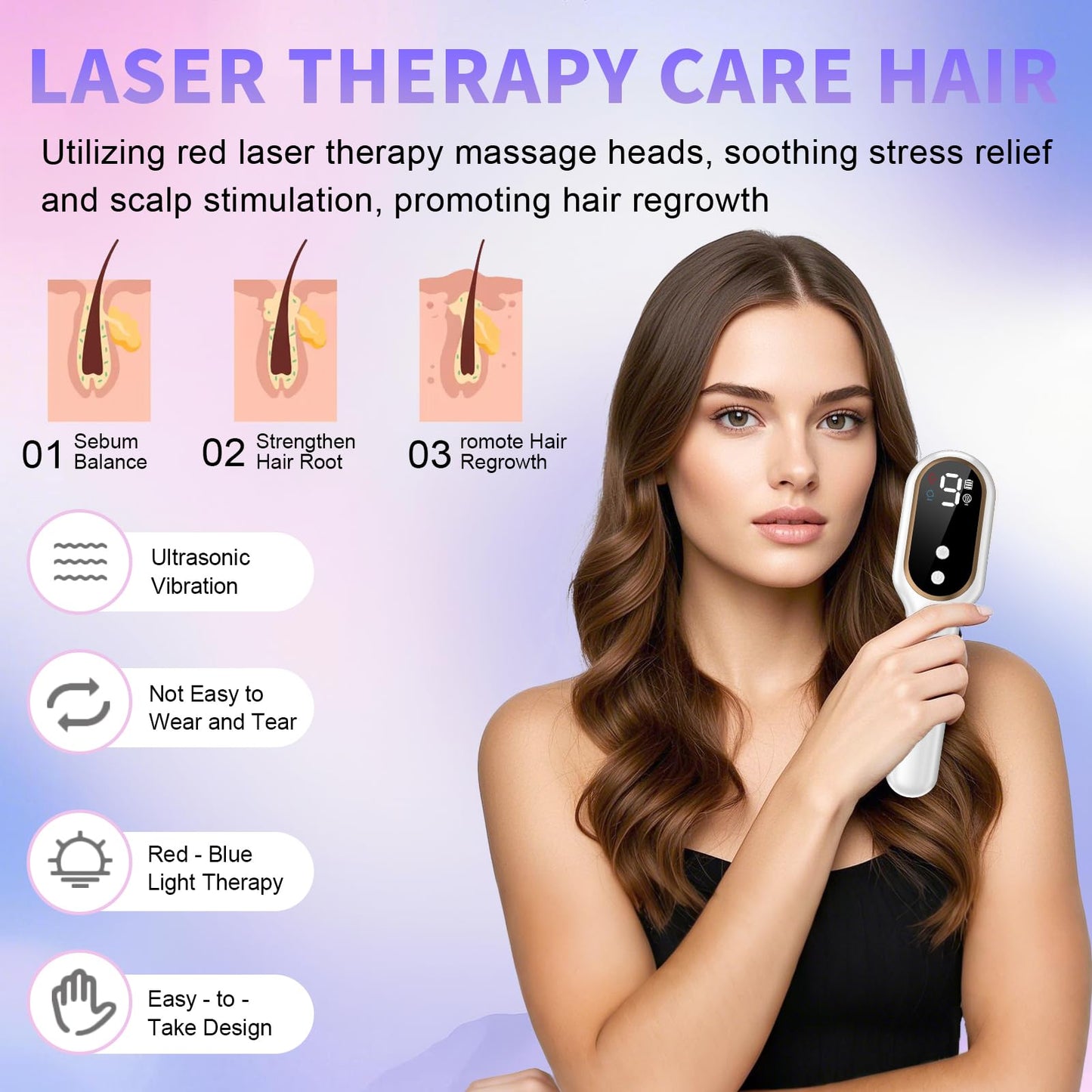Laser Hair Growth Comb - Handheld Hair Growth Comb Device Promotes Hair Growth for Thicker, Healthier Hair