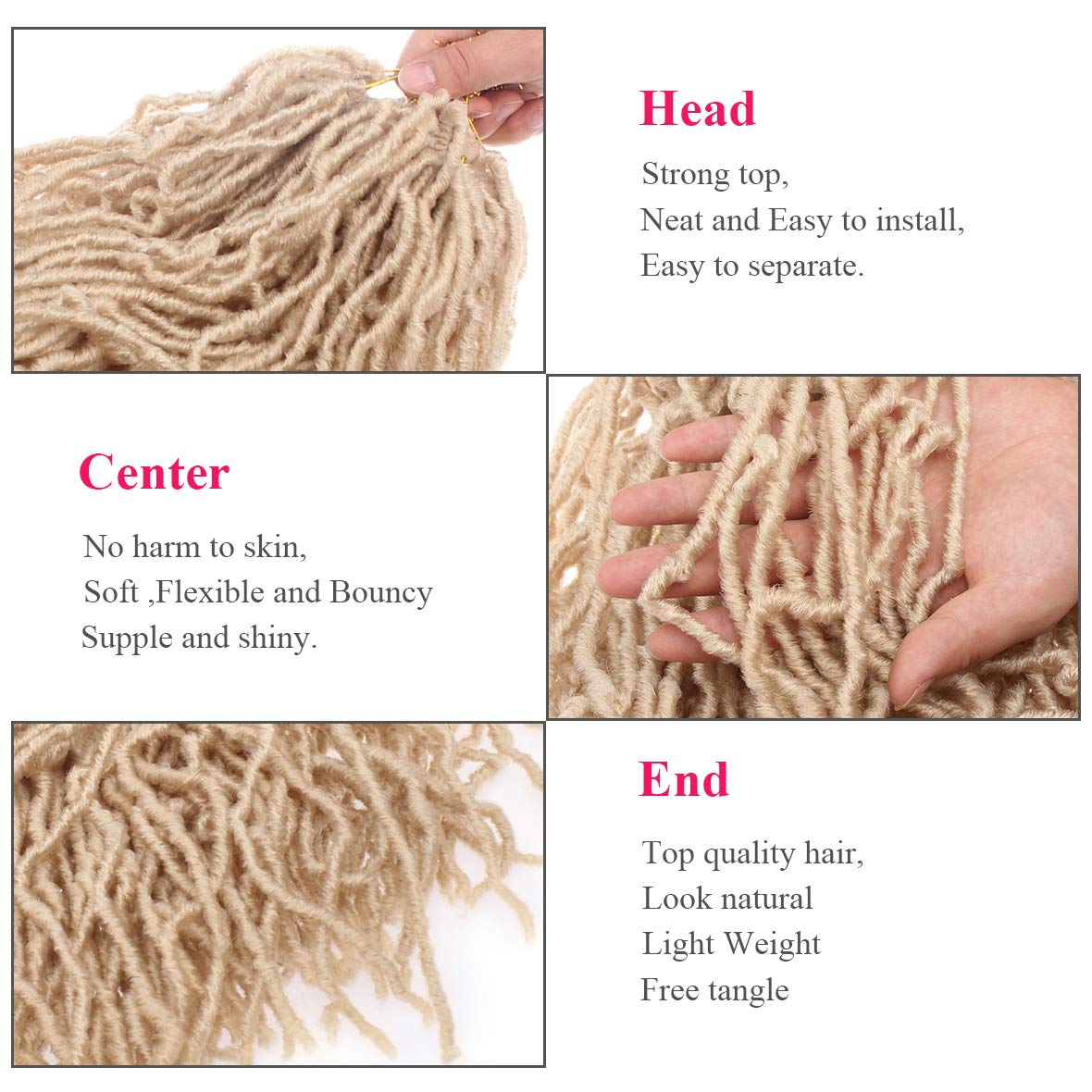 Faux Locs Crochet Hair - 18 Inch Pre-Looped 7 Packs Soft Natural Black Goddess Locs for Women
