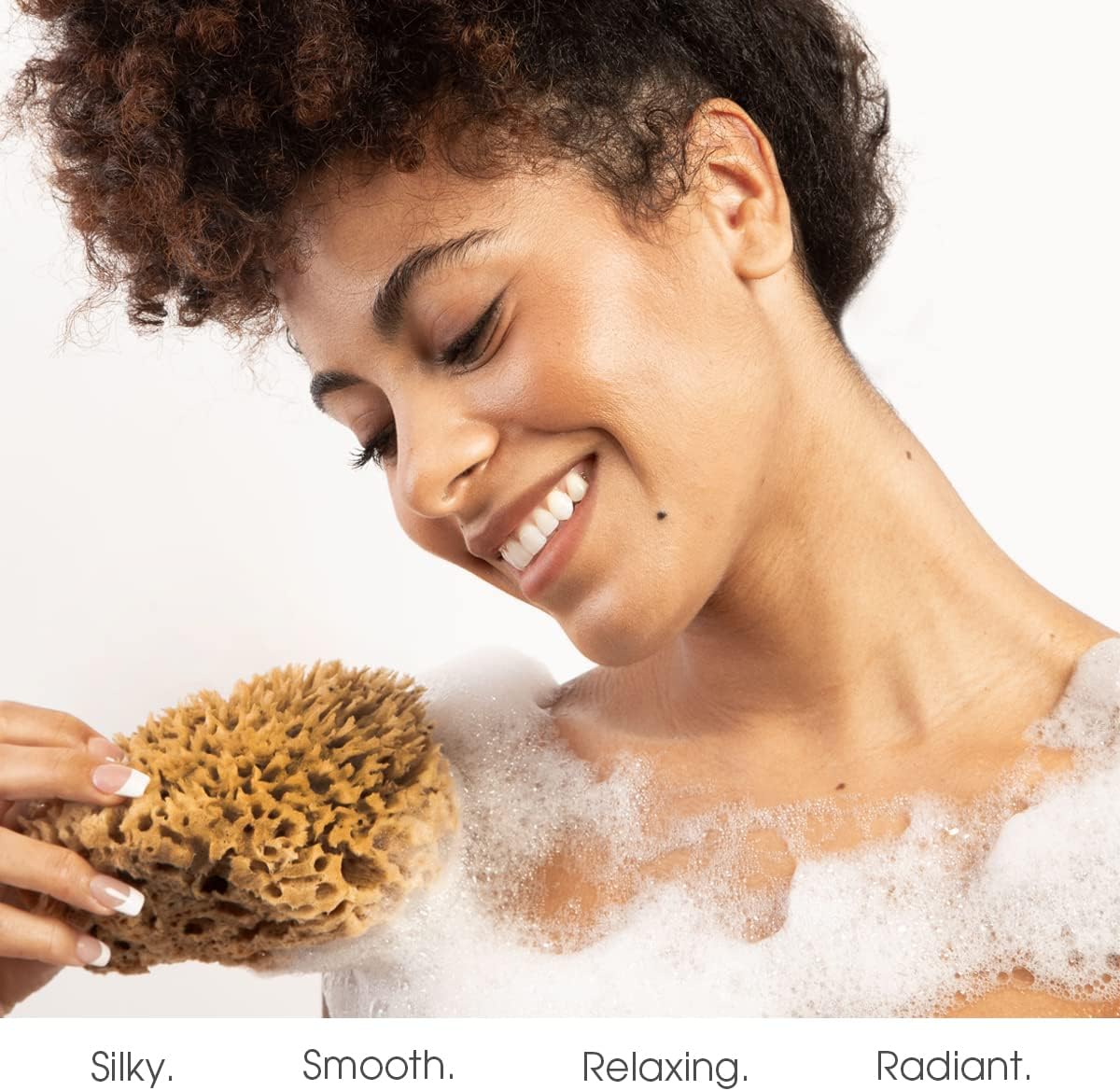 Large Unbleached Natural Sea Loofah Sponge | Gentle Bath & Shower Body Scrubber