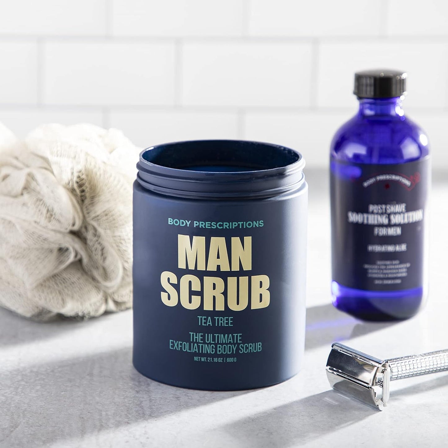 Men’s Charcoal Exfoliating Body Scrub – 21oz Cleansing Wash for All Skin Types