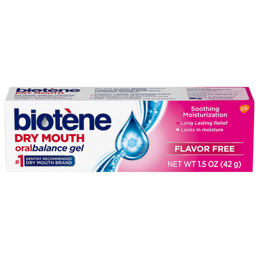 Biotene OralBalance Moisturizing Gel, Alcohol Free Gel and Dry Mouth Gel, Flavor Free - 1.5 oz