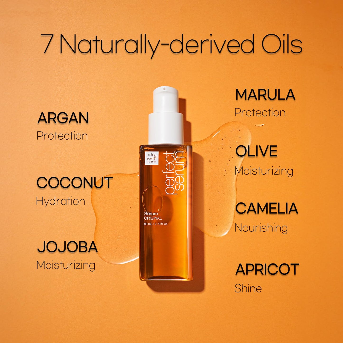 Mise En Scene PerfectSerum Original - HairOil for Frizzy & Dry, Hydration and Nutrition Hairy Essence for Damage Care, Korean HairCare Product, Hair Serum 2.71 Fl. Oz.