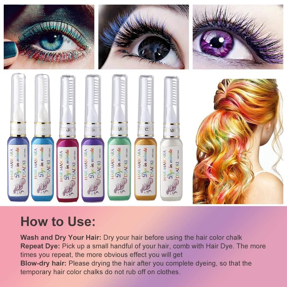 DSADKI Temporary Hair Color Mascara Washable Hair Dye Stick Non-toxic Instant Hair Chalk Dye for Girls Women (Silver gray)