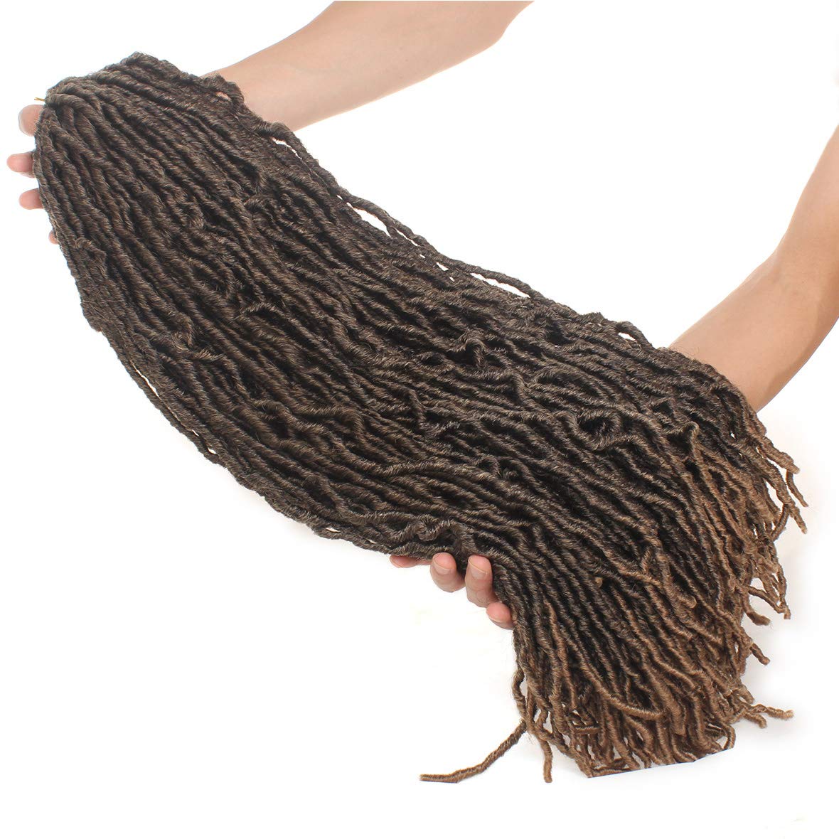 Faux Locs Crochet Hair - 18 Inch Pre-Looped 7 Packs Soft Natural Black Goddess Locs for Women