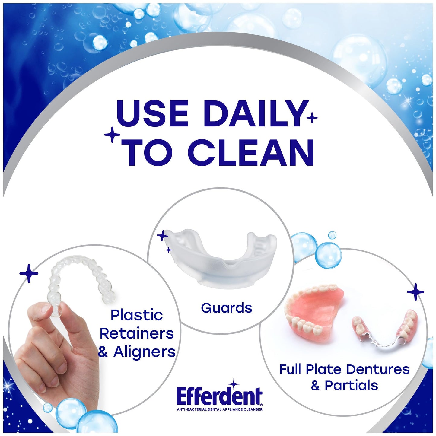 Efferdent Deep Clean, Retainer Cleaning Tablets, Denture Cleanser Tablets for Dental Appliances, 126 Count