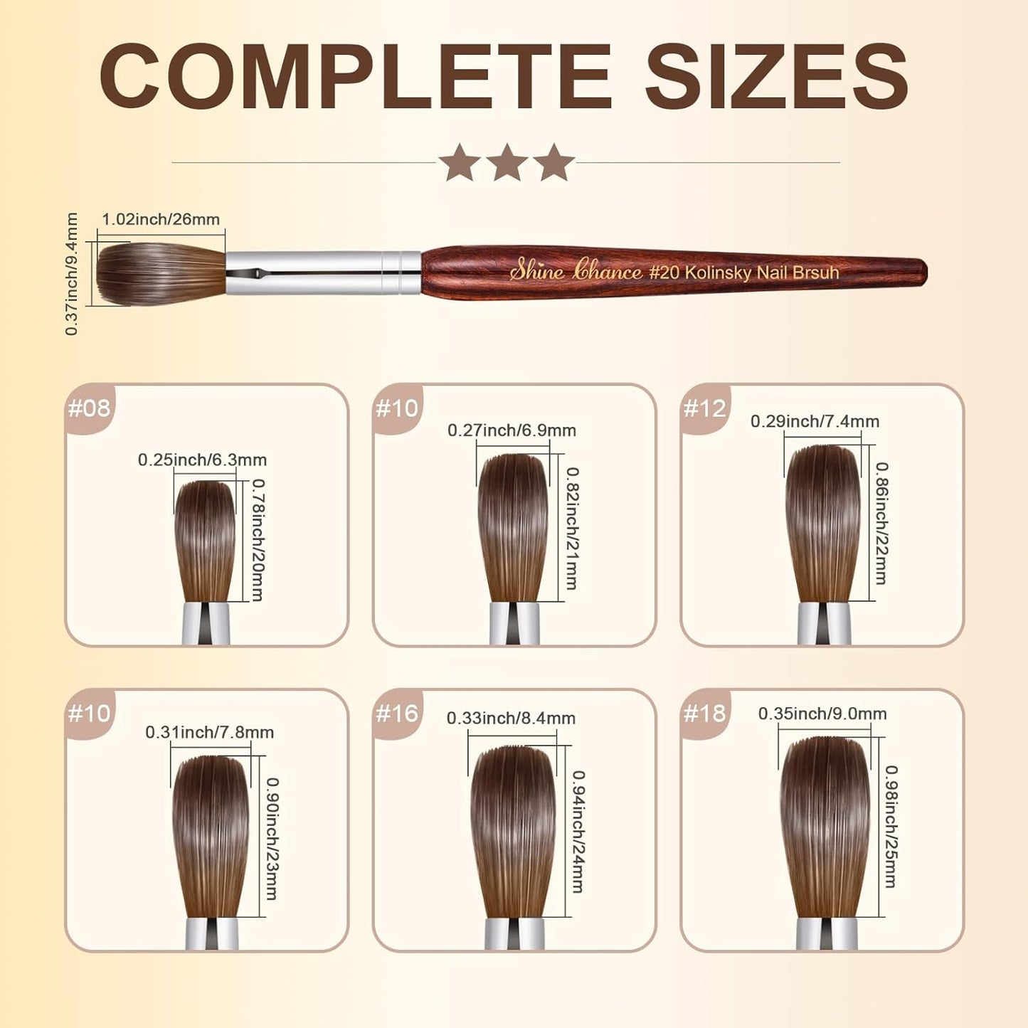 Professional Acrylic Nail Art Brush - Size 16 Kolinsky Hair Oval for DIY Salon