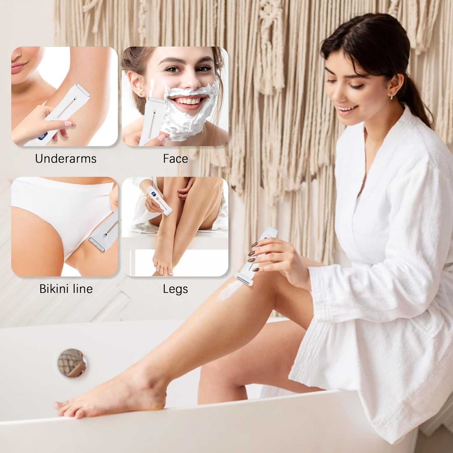 2-in-1 Waterproof Bikini Trimmer for Women - USB Rechargeable Electric Razor