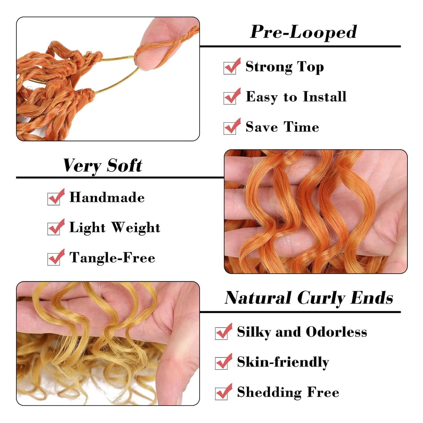 10 Inch Ombre Honey Blonde Gogo Curl Crochet Hair - 8 Packs Ocean Wave Short Curly Braids for Women & Kids